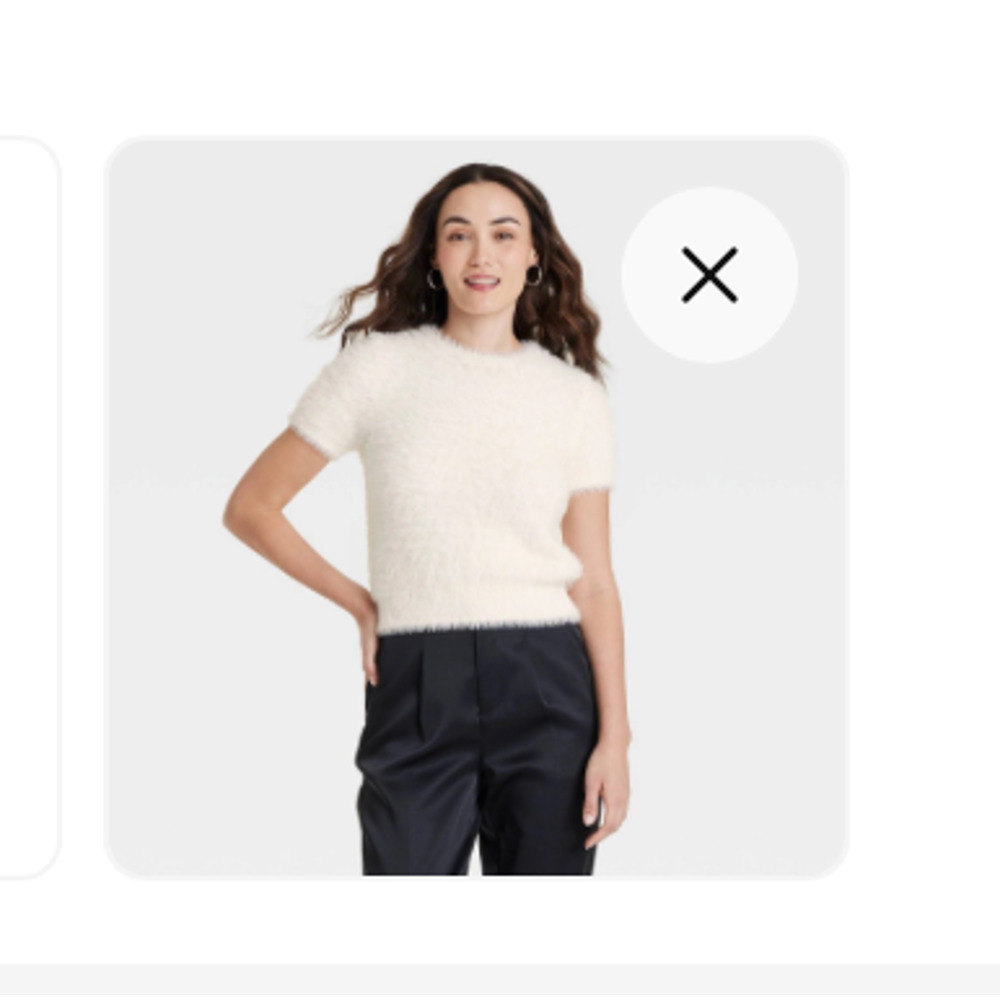 a new day Women's White Fuzzy Blouse